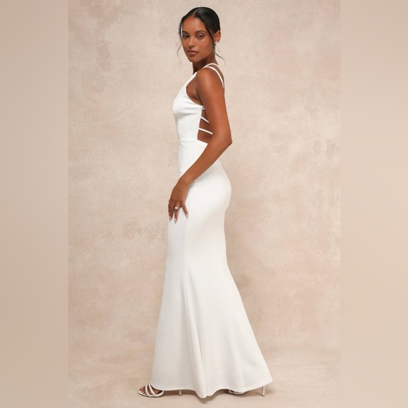 Lulus-All this Allure White Strappy Backless Mermaid Maxi Dress (S/XS/L) - Picture 3 of 6